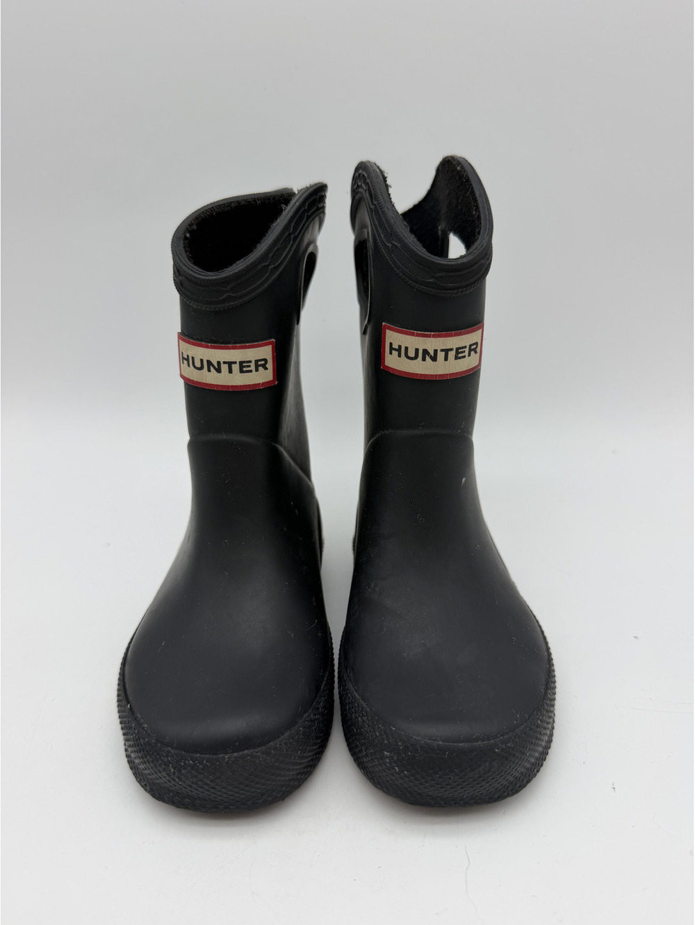Hunter Kids Black Rubber Rain Boots with Handle, Kids Size 5